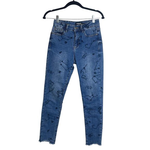 Desigual Denim - Desigual Jeans Womens 27 Skinny Stretch High Rise Embroidered Fringe